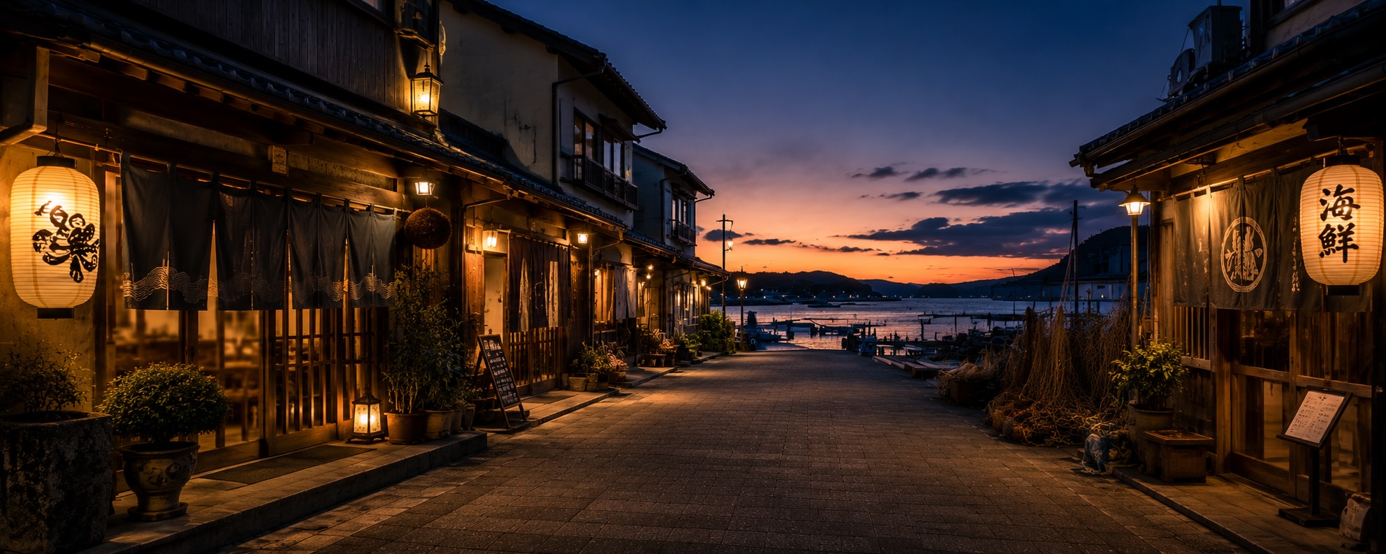 Toba waterfront at dusk