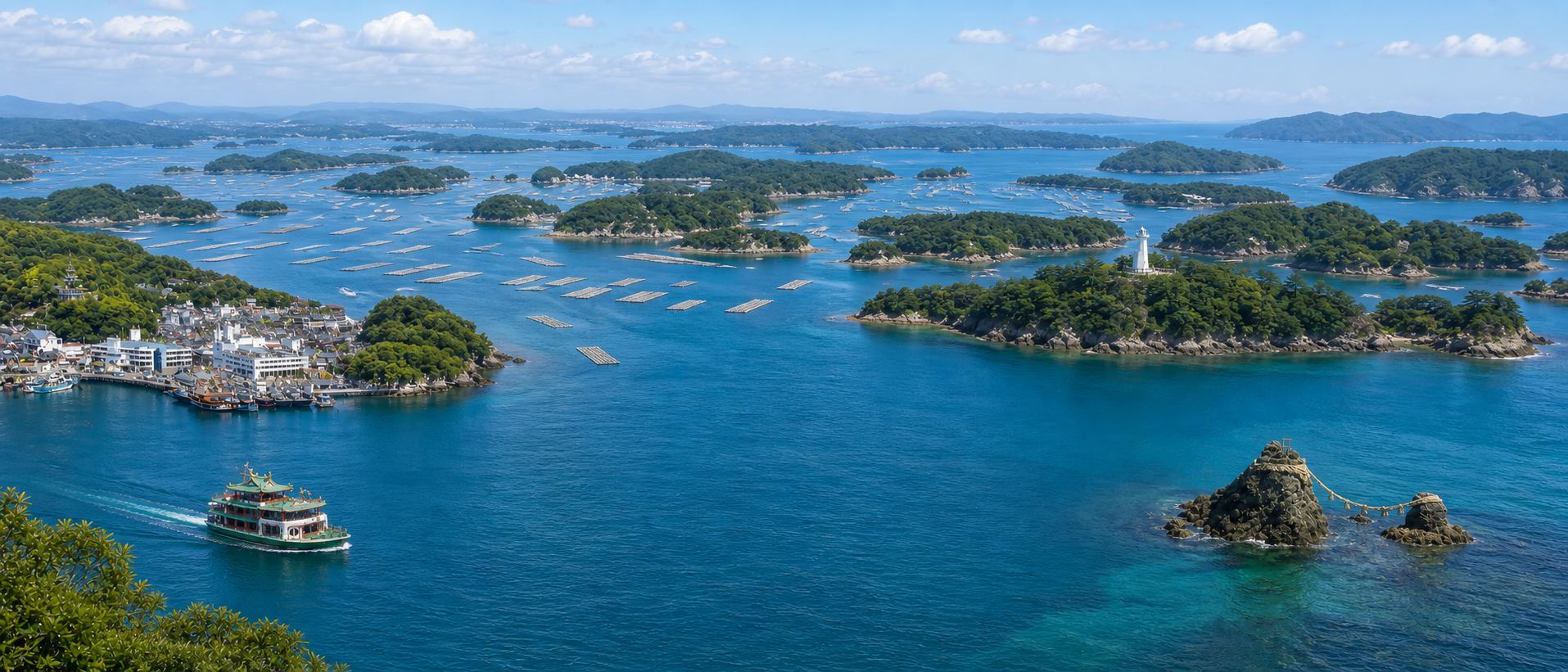 La baie de Toba et ses îles vues des hauteurs